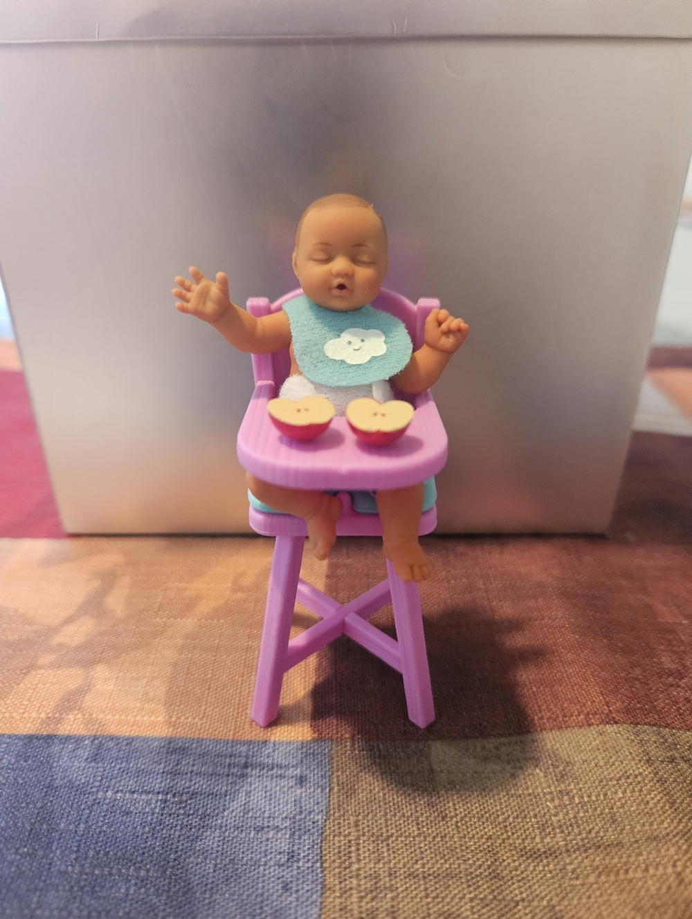Zuru Mini Baby Pink High Chair Baby Doll Playset with Bib and Snack